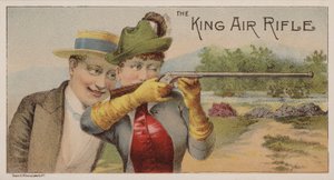 Amerikaanse handelskaart reclame voor King luchtgeweren door American School